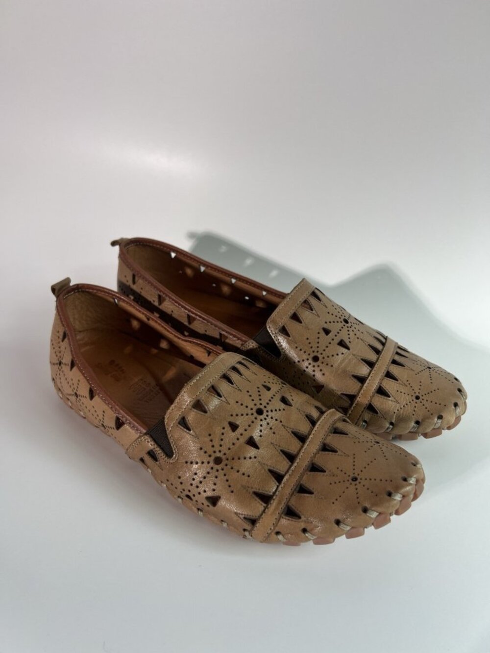 Spring Step Fusaro Flats Loafers Slip On Leather Shoes Brown Made Turkey Sz 40 - Picture 4 of 14